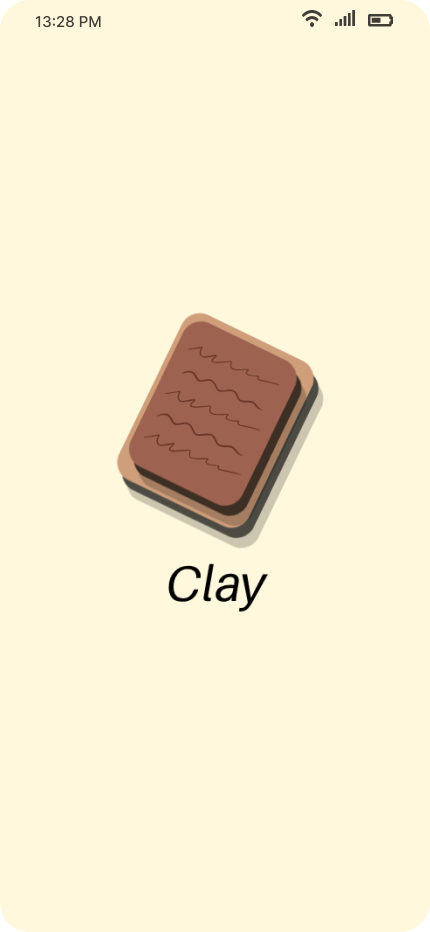 Clay app splash screen with logo